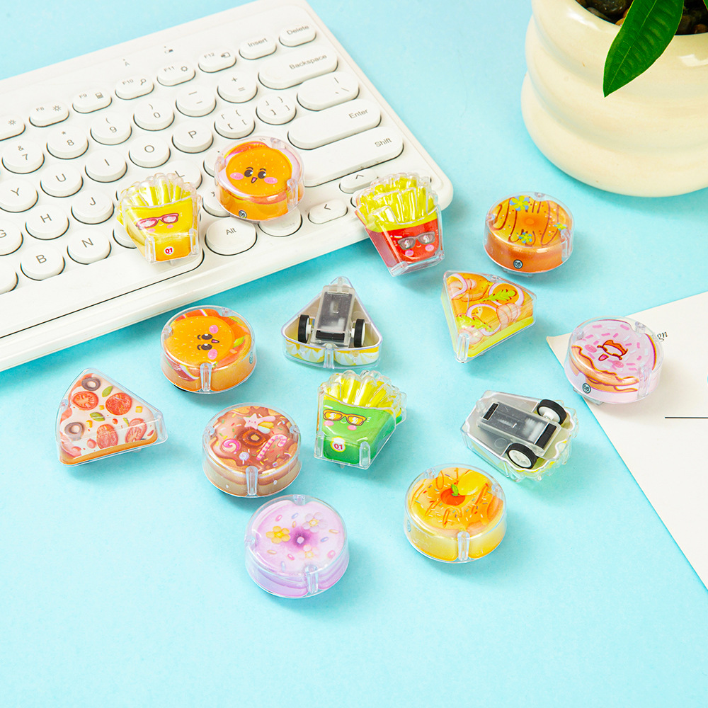 Double-Layer Food Toy Pull-Back Car, Simulated Food Burger and Fries Car, Kindergarten Small Gift Toy Wholesale