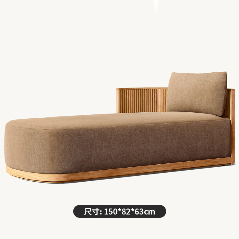 Sofá de ocio al aire libre teca villa hotel patio terraza diseñador de madera de cera al aire libre sofá de teca