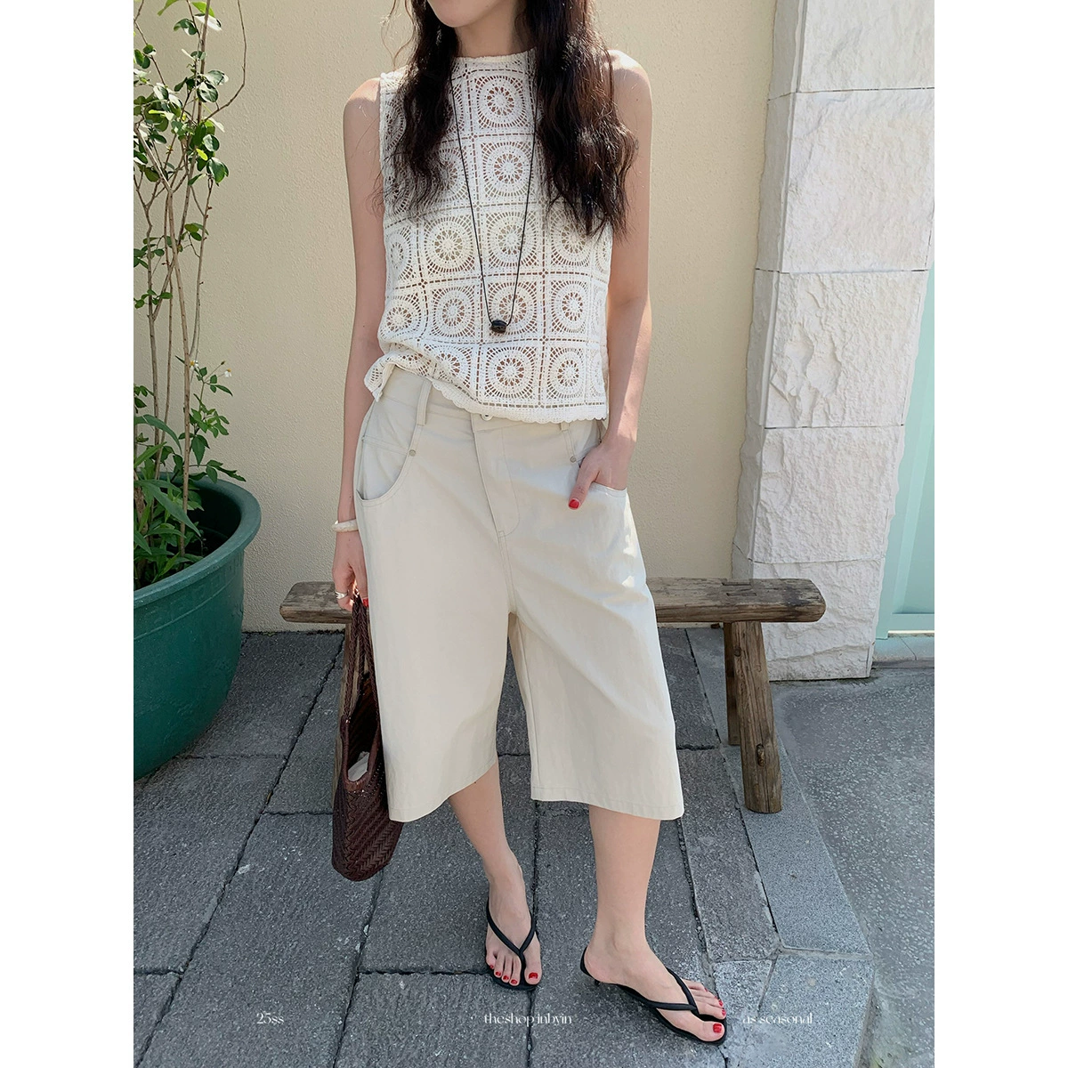 Yienou inbyin ретро вязаный крючком жилет без рукавов женская верхняя одежда в богемном стиле прозрачный топ с круглым вырезом