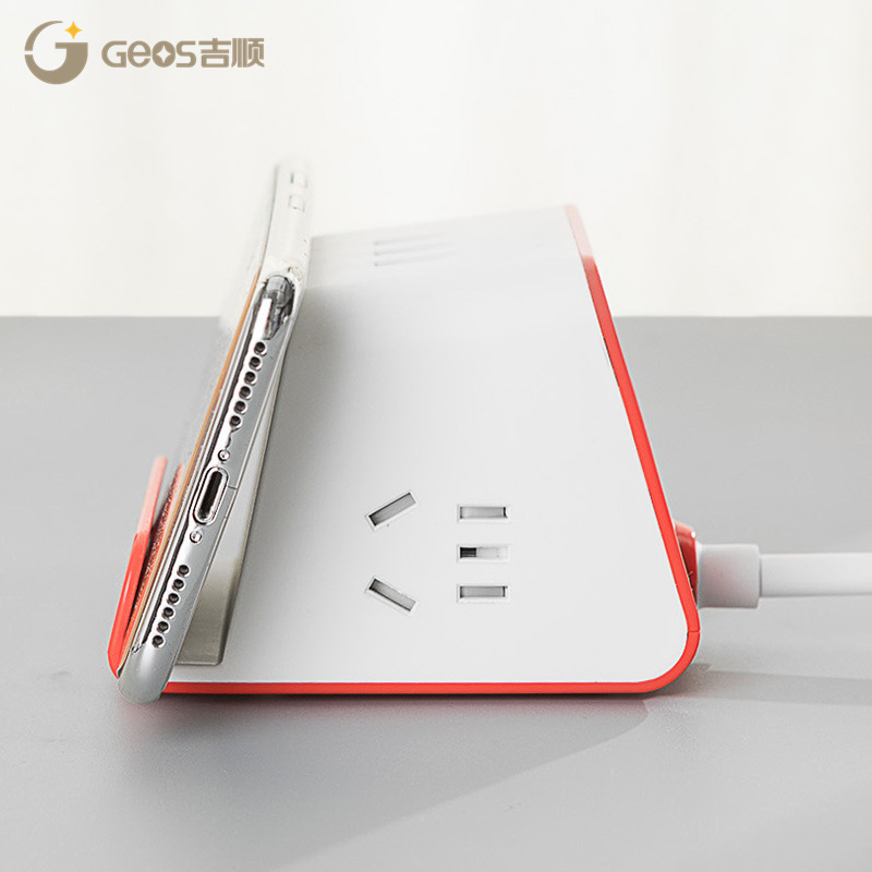 Jishun enchufe inteligente creativo para oficina doméstica con placa de alimentación USB enchufe multifuncional enchufe de carga inalámbrica