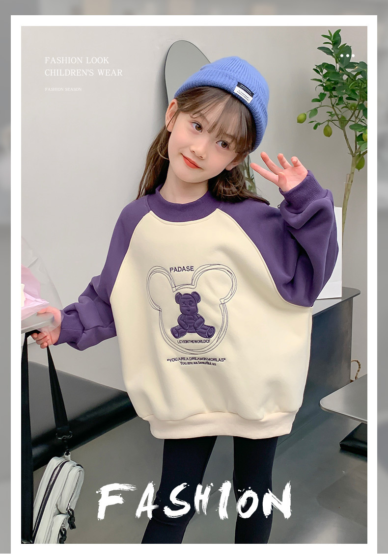 Felpa con cappuccio per bambine e autunno 2024 nuova maglietta in stile western per bambine di medie dimensioni, abbigliamento primaverile per 12 anni_voghion.com