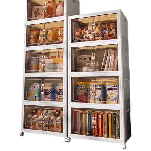 Source Factory | Large-capacity transparent folding storage cabinet storage cabinet household children's installation-free folding storage box