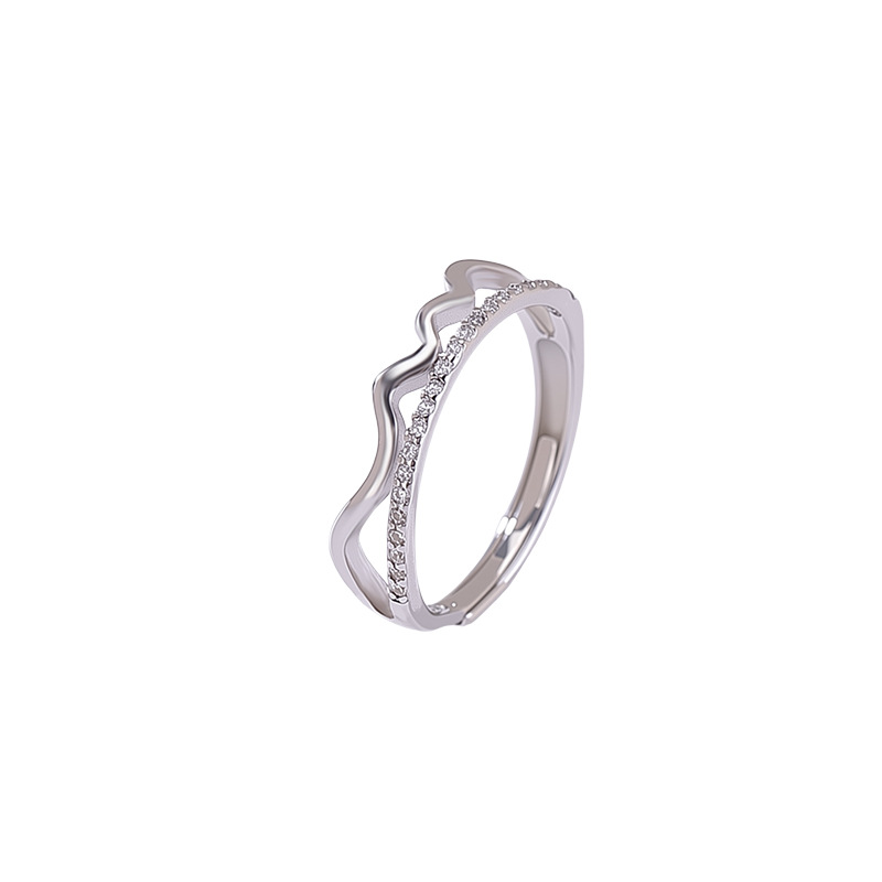 Bộ 100 nhẫn bạc S925 đơn giản vòng tròn mở điều chỉnh được — Loại bạc