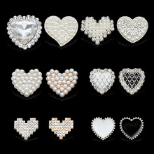 高档合金爱心手缝扣小香风珍珠镶钻心形纽扣饰品毛衣开衫服装配件