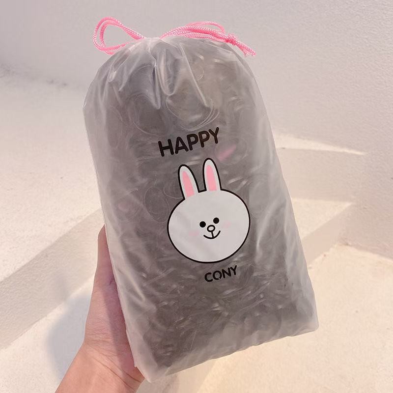 Cuerdas de cabeza de color mujeres negras coreanas niños lindos espesar banda de goma desechable toque de cabello red de pelo anillo