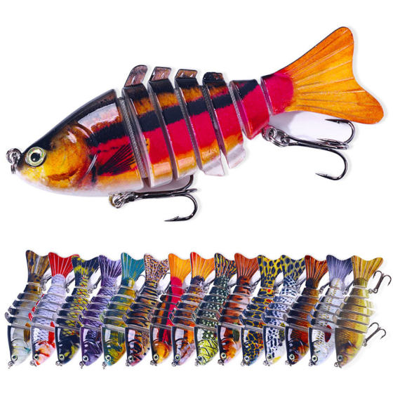 New multi-section fish road bait 14.5g sea fishing bionic micro-object multi-section trout fake bait popular foreign trade wholesale