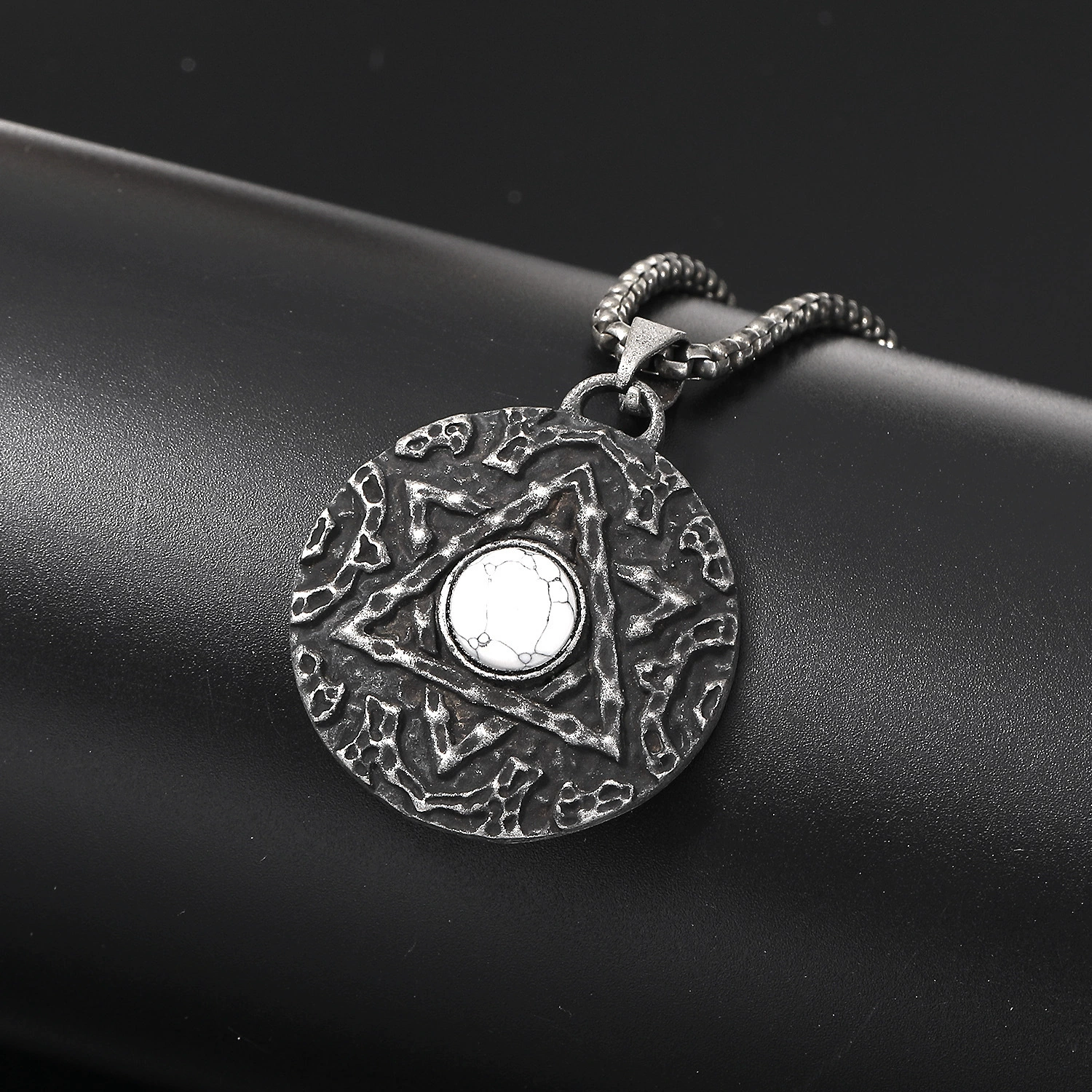 П pendant из нержавеющей стали с камнем, ретро брендовая подвеска, ожерелье, качественный стиль