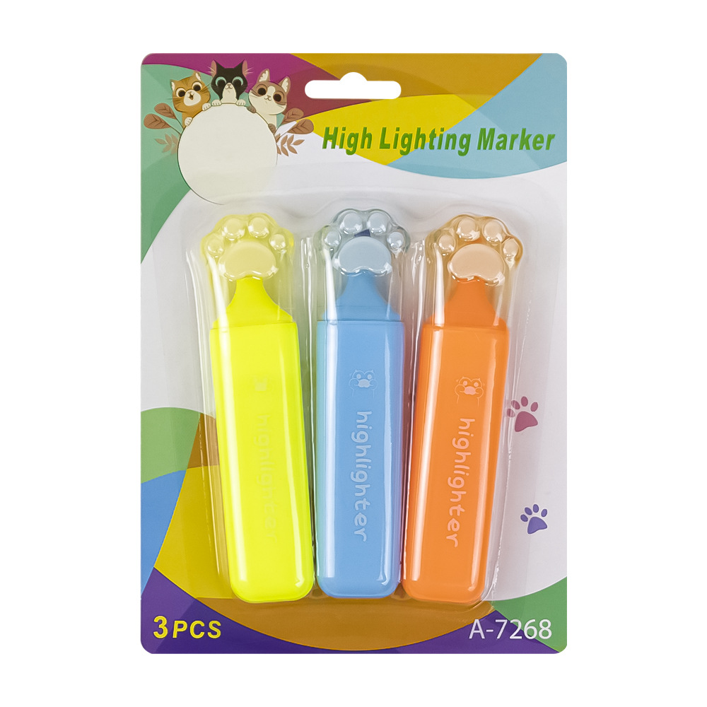 Garra de gato forma protección de los ojos resaltador dibujos animados lindo Super lindo de alto aspecto creativo exquisito macaron color resaltador