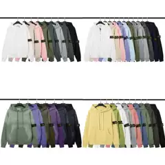 Stone European and American Trendy Brand Men's and Women's Classic Logo Armband Casual Versatile Hooded Long-Sleeved Sweatshirt