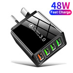 4USB口快充QC3.0多口48w手机充电器澳规充电头澳大利亚新西兰插头