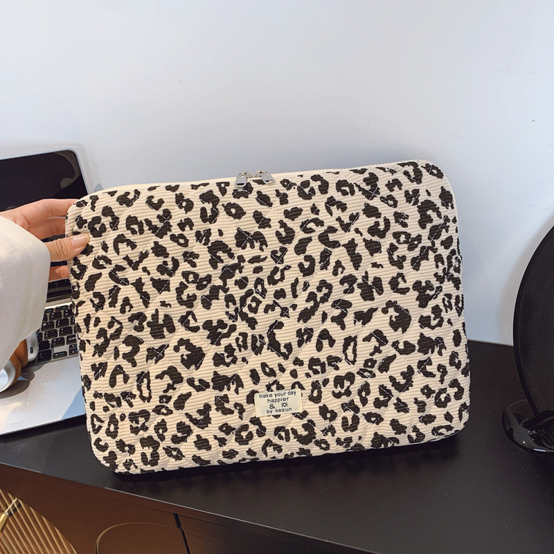 Cross-border leopard print series laptop sleeve case iPad tablet protective cover 11 inches 13inch 15inch laptop storage bag