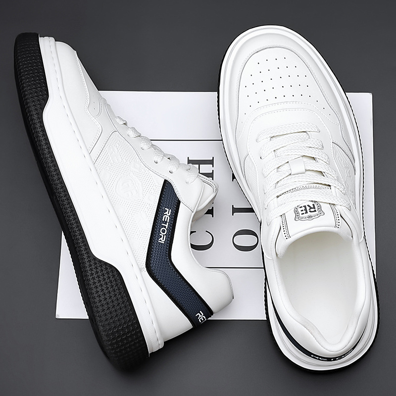 Nuevos zapatos casuales de primavera para hombres, zapatos de estilo coreano transpirables, zapatos deportivos de estilo universal, zapatos blancos para hombres