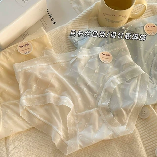 新品薄款无痕蕾丝内裤女士中腰纯棉7A抗菌底档性感花边少女三角裤