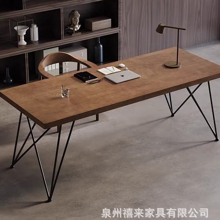 Mesa de computadora de escritorio de madera sólida nórdica, escritorio de escritorio simple, escritorio de dormitorio, escritorio de tablero grande, escritorio de barra larga moderno