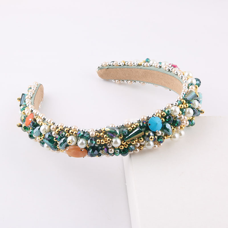 Großhandel Schmuck Barock Schwamm Perle Kristall Diamant Stirnband Nihao Schmuck display picture 6