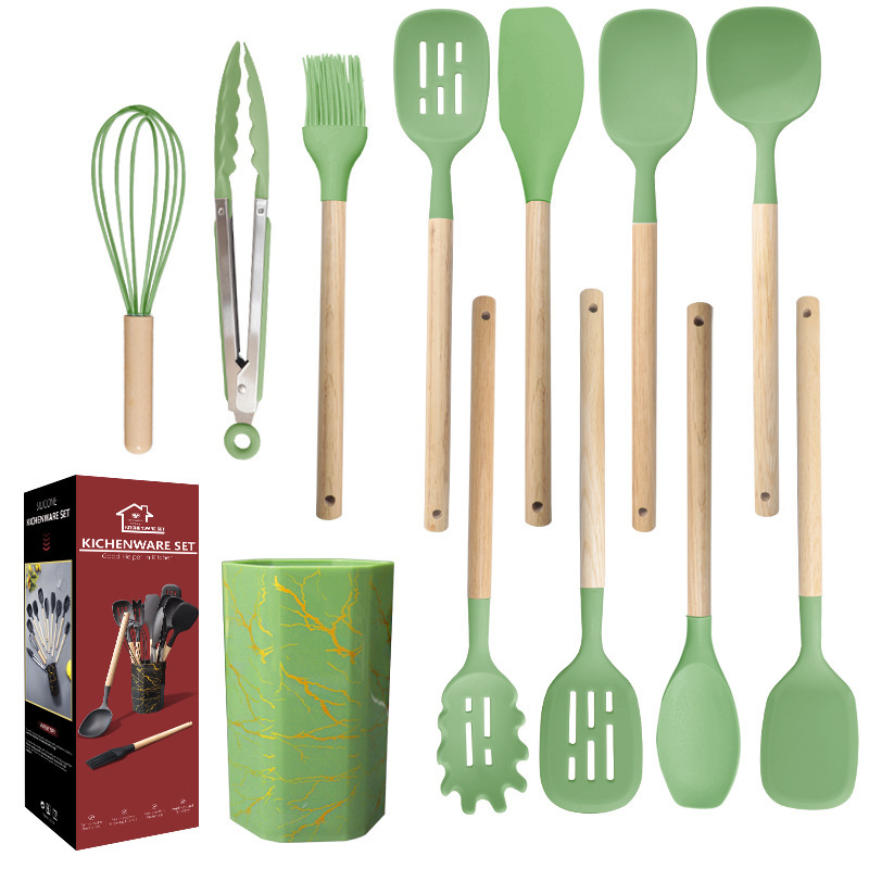 12 piezas de cocina de silicona antiadherente, cocina de silicona de grado alimenticio, cocina de silicona resistente a altas temperaturas