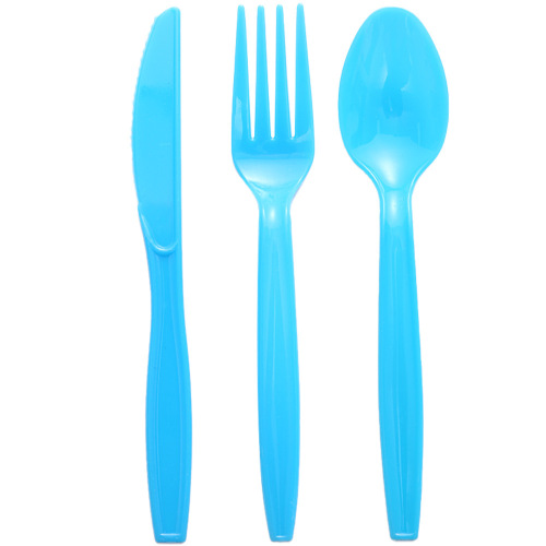Amazon Disposable Spoons Plastic Soup Spoon Individual Packaging Thick Dessert Knife Fork Set Restaurant Tableware Set