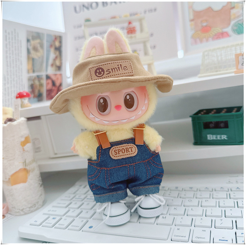 17cm布の布のlabubuの子供服のdimooのゴムの子供服のluluのブタの子供の3歳のtシャツの花のバックのズボン|undefined
