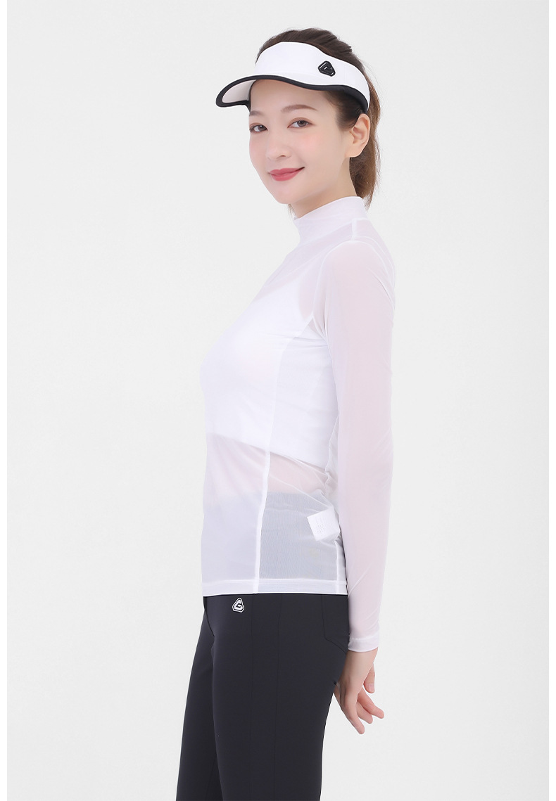 Áo thun golf chống nắng dài tay PGM chất liệu lụa lạnh co giãn cao — Áo thun nữ màu trắng YF304, YF305 quần áo nữ chống nắng đáy áo màu xanh sapphire, YF309 áo phông nữ màu trắng, YF305 quần áo nữ chống nắng đáy áo màu trắng chi tiết 32