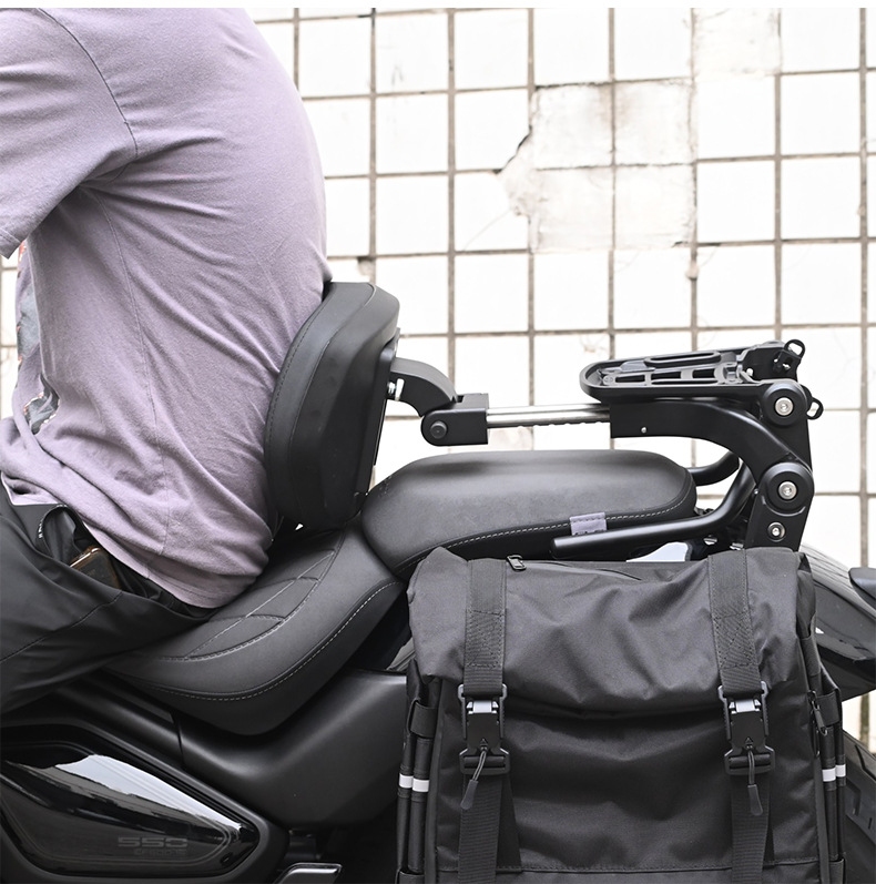 Suitable for Chunfeng 550Clc Folding Backrest, Driver's Backrest, Passenger Backrest, Telescopic Motorcycle Lumbar Backrest Chair