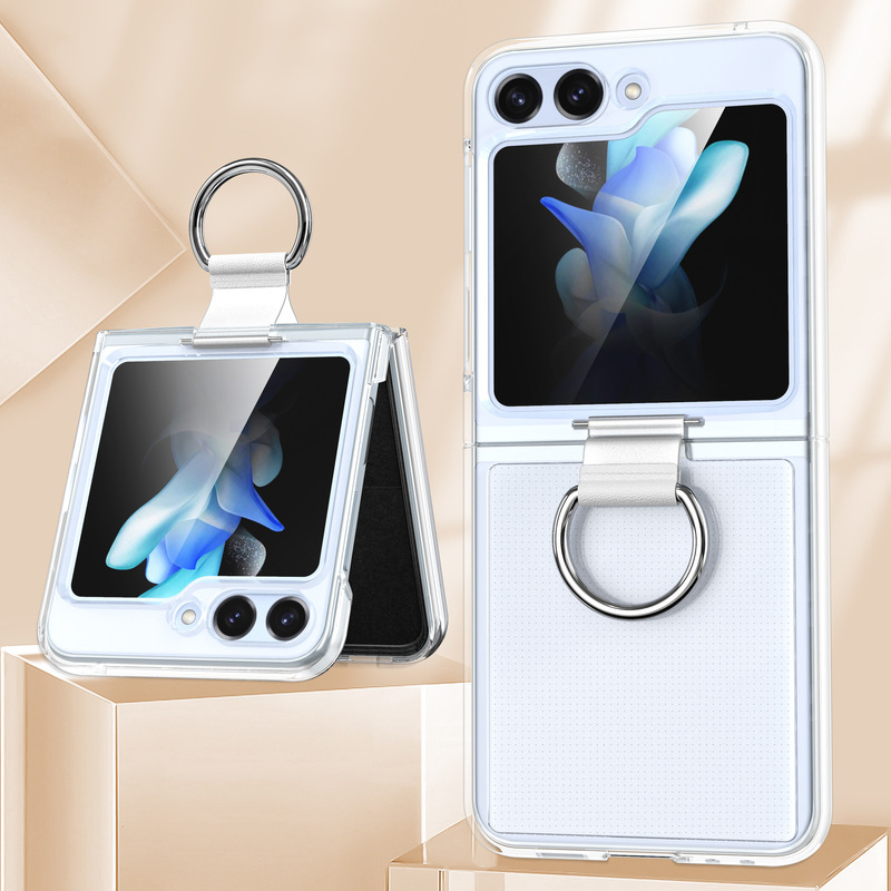 Cross-Border Applicable Samsung Z Flip 8 Ring Buckle Phone Case Flip7 Up-And-Down Folding Transparent Anti-Drop 6 Protective Cover Cross-Border Applicable Samsung Z Flip 8 Ring Buckle Phone Case Flip7 Up-And-Down Folding Transparent Anti-Drop 6 Protective Cover