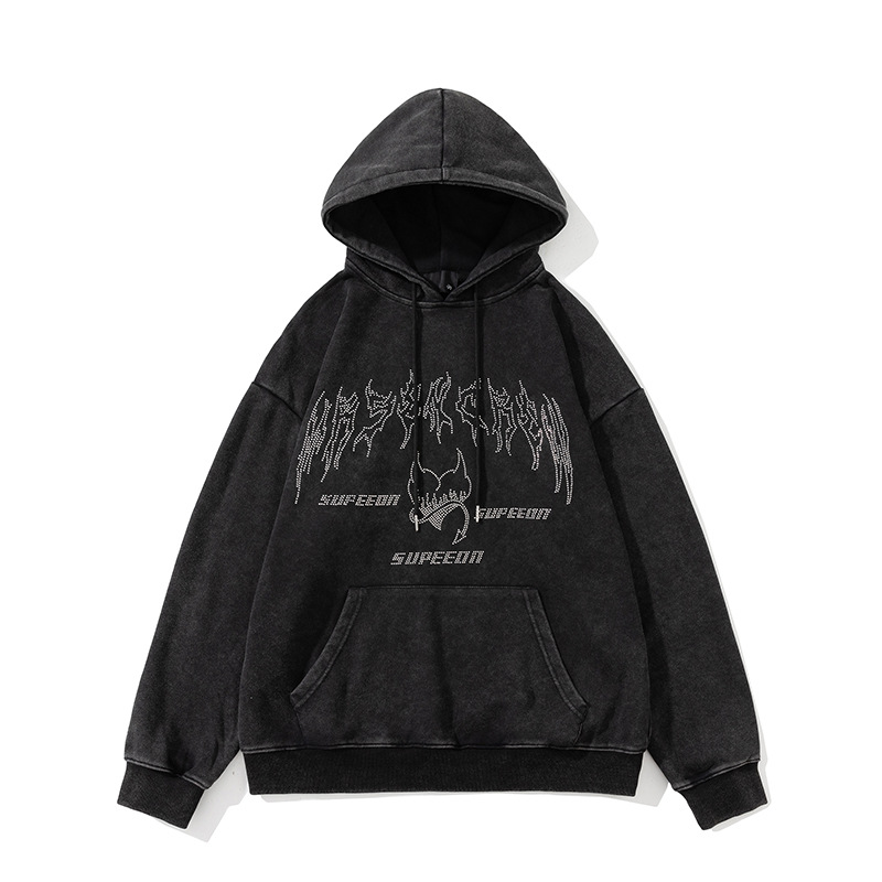 Americana Terry suéter primavera hombres nueva pareja suéter con capucha de gran tamaño suelta simple suéter de los hombres