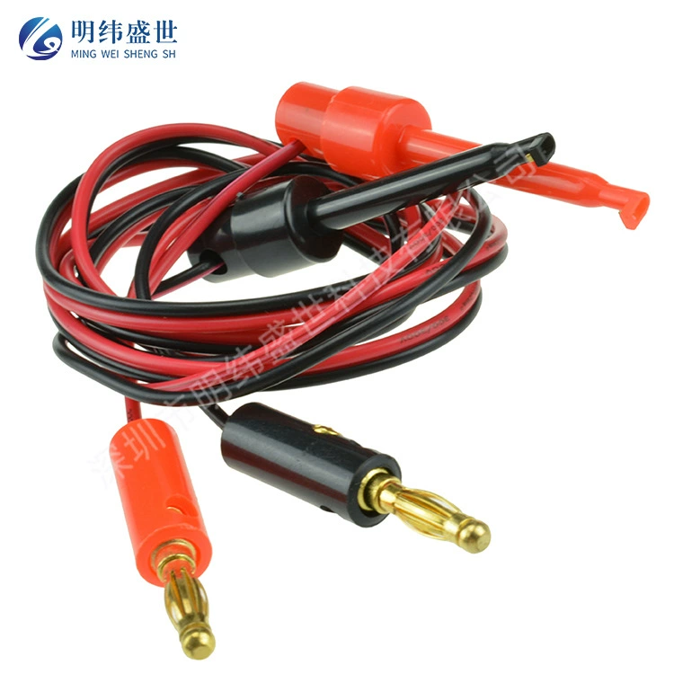 Плоский угол Банановая головка тестовая линия крюка красный и черный пара 4-миллиметровых позолоченных тестовых крючков для проверки поворота Тестовая линия мультиметра