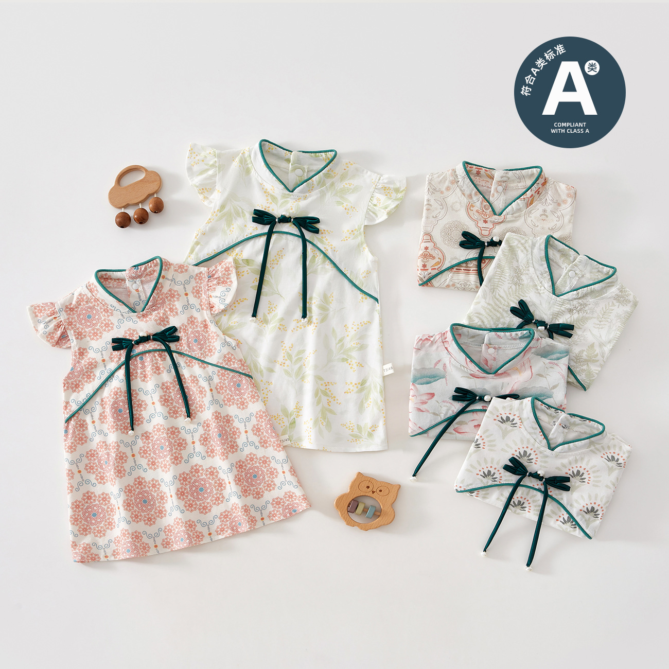 Girls Summer dress 2025 New Children's Cotton Stylish Chinese Style Princess Retro Hanfu Skirt