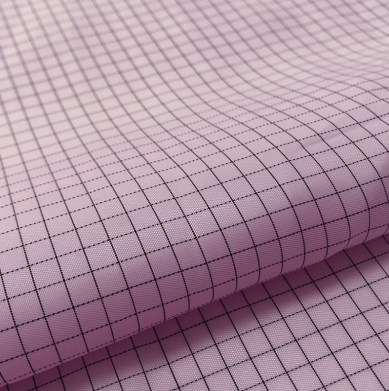 Factory Direct Sales 75D Plaid 0.5 Conductive Black Silk Anti-Static Dust-Proof Workshop Protective Clothing Anti-Static Workwear Fabric