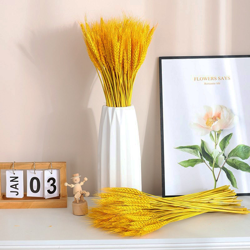 Cesta de flores de cebada abierta en el centro comercial, alegría de la vivienda, ramo de espigas de oro, decoración, props de disparo, flores secas, trigo