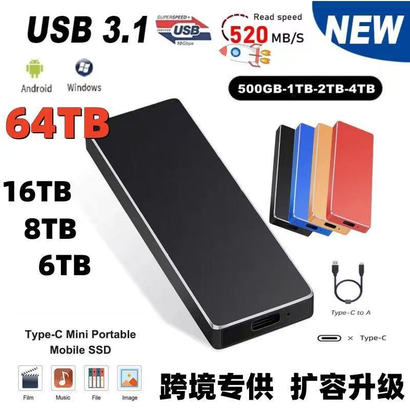 Cross-Border Export High-Speed Mobile Solid-State Drive 128Tb2Tb1Tb Factory Direct Sales Supply Stable Solid-State Drive