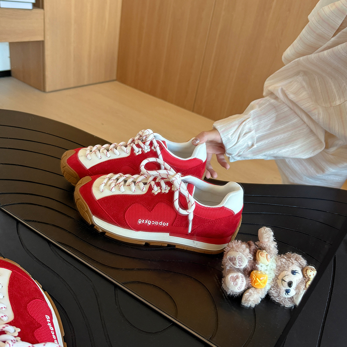중국 빨간색 4cm 평평한 바닥