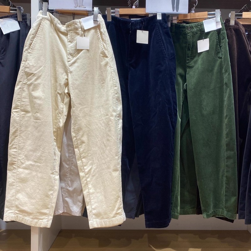 Japanese Collaboration Women's Corduroy Silhouette Long Pants Scimitar Sickle Wide-Leg Pants 25 Autumn Winter New Style 479663