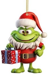 Transfronterizo Amazon nueva decoración navideña Grinch serie árbol de Navidad colgante acrílico adornos para el hogar image 9