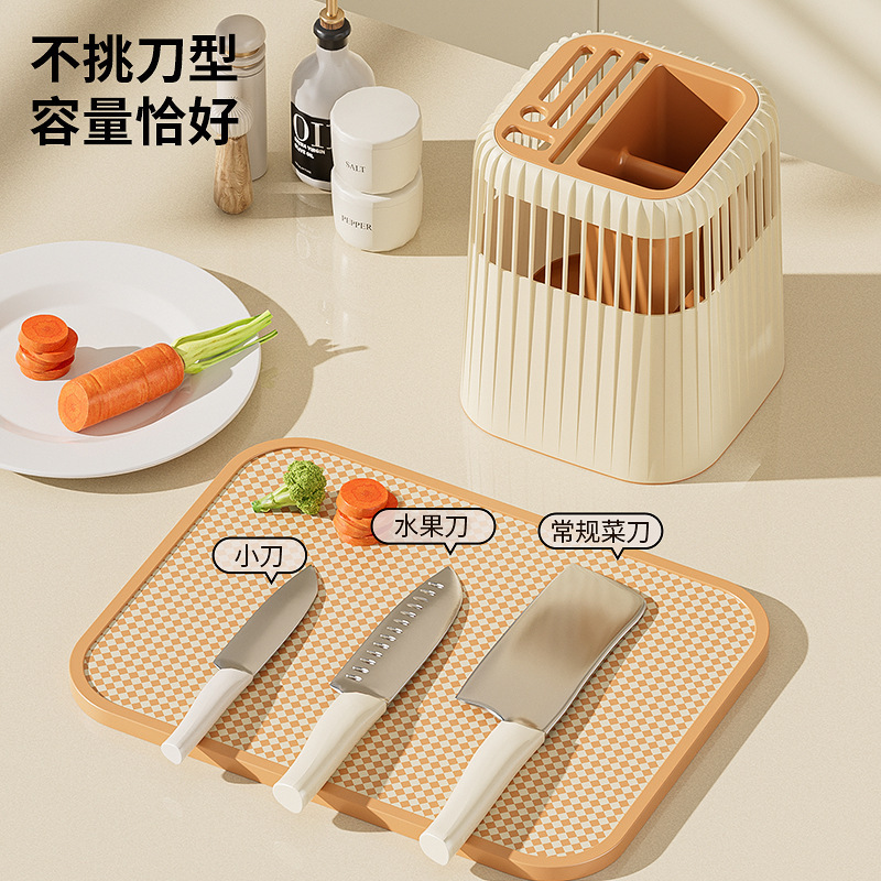 回転ナイフホルダーキッチンシェルフ包丁刃物収納筒一体スプーン食器整理棚箸籠箸入れ|undefined