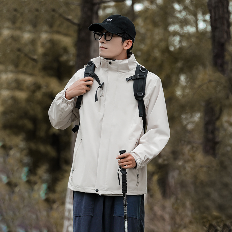 Chaqueta de dos piezas desmontable tres en uno transfronteriza para hombres y mujeres al aire libre impermeable a prueba de viento chaqueta de pareja con forro polar