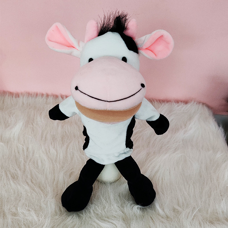 Muñecas de dibujos animados boca abierta muñecas de jardín de infantes muñecas interacción padre-hijo guantes abdominales educación temprana infantil