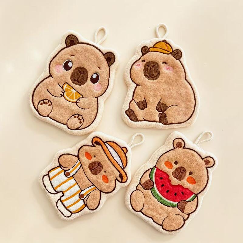 Cartoon Kapie Hanging Hand Towel, Cute and Aesthetically Pleasing, Absorbent and Quick-Drying, Thickened for Kitchen and Bathroom Use Cartoon Kapie Hanging Hand Towel, Cute and Aesthetically Pleasing, Absorbent and Quick-Drying, Thickened for Kitchen and Bathroom Use