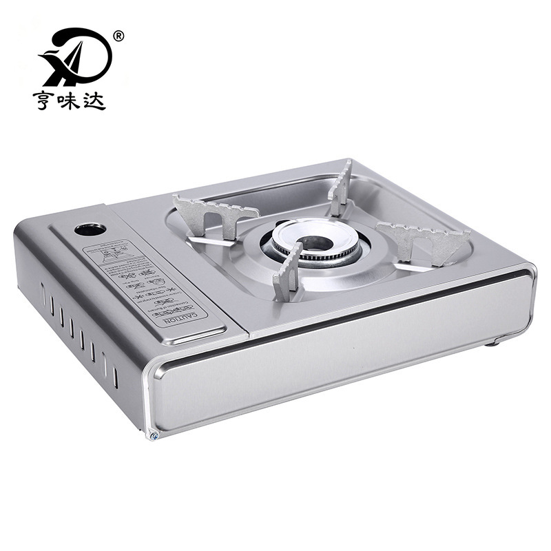 Stainless Steel Portable Cassette Stove Hot Pot Barbecue Stove Cassette Stove Outdoor Portable Camping Picnic Fierce Fire Gas Stove