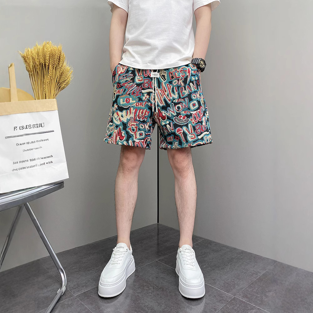 Men's Trendy Retro Style Color Block Sports Shorts Mid Length Casual Beach Outdoor Pants New Summer_viptrois.com