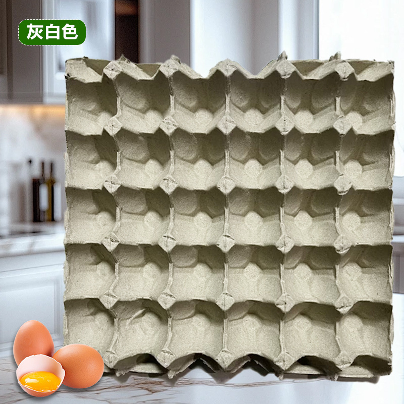 Bandeja para huevos de pulpa de papel-plástico reciclado, resistente a la presión, que reduce el daño y es ecológica, bandeja para 30 huevos, protección amortiguadora para reducir el daño. image 4
