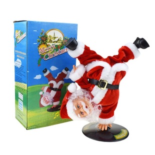Novelty One-handed Handstand Rotating Stunt Electric Music Street Dance Santa Claus Toy Christmas Gift Cross-border Supply