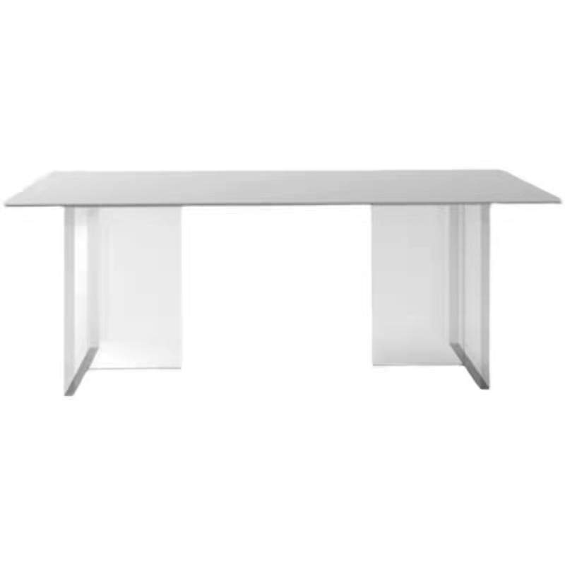 Acrílico roca placa mesa de comedor transparente hogar simple luz italiana blanca Suspensión de lujo delifeng mesa de comedor rectangular y silla