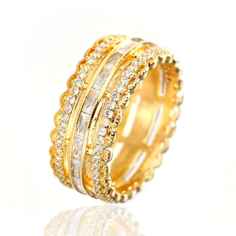 Gorgeous Zircon Ring For Women Micro Set Flower Statement Accessory_voghion.com