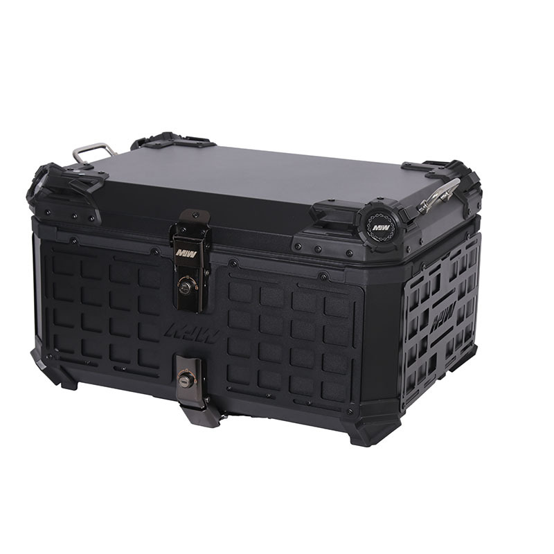 65L Armored Model with Perforated Board Aluminum Alloy Motorcycle Trunk Portable Quick-Release Bottom Plate Electric Vehicle Trunk