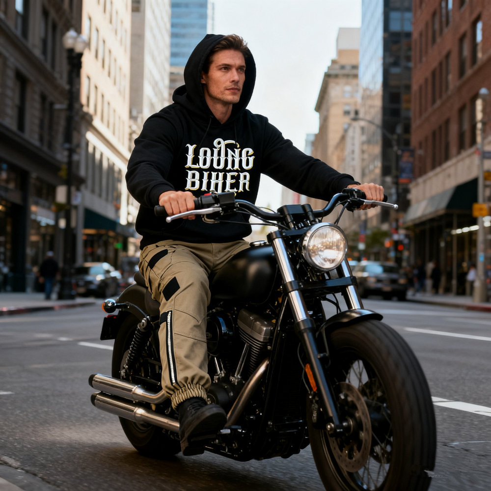 LOONG BIKER motocicleta ciclismo ropa motocicleta con capucha motocicleta suéter hombres y mujeres forrado de lana estiramiento otoño e invierno abrigo