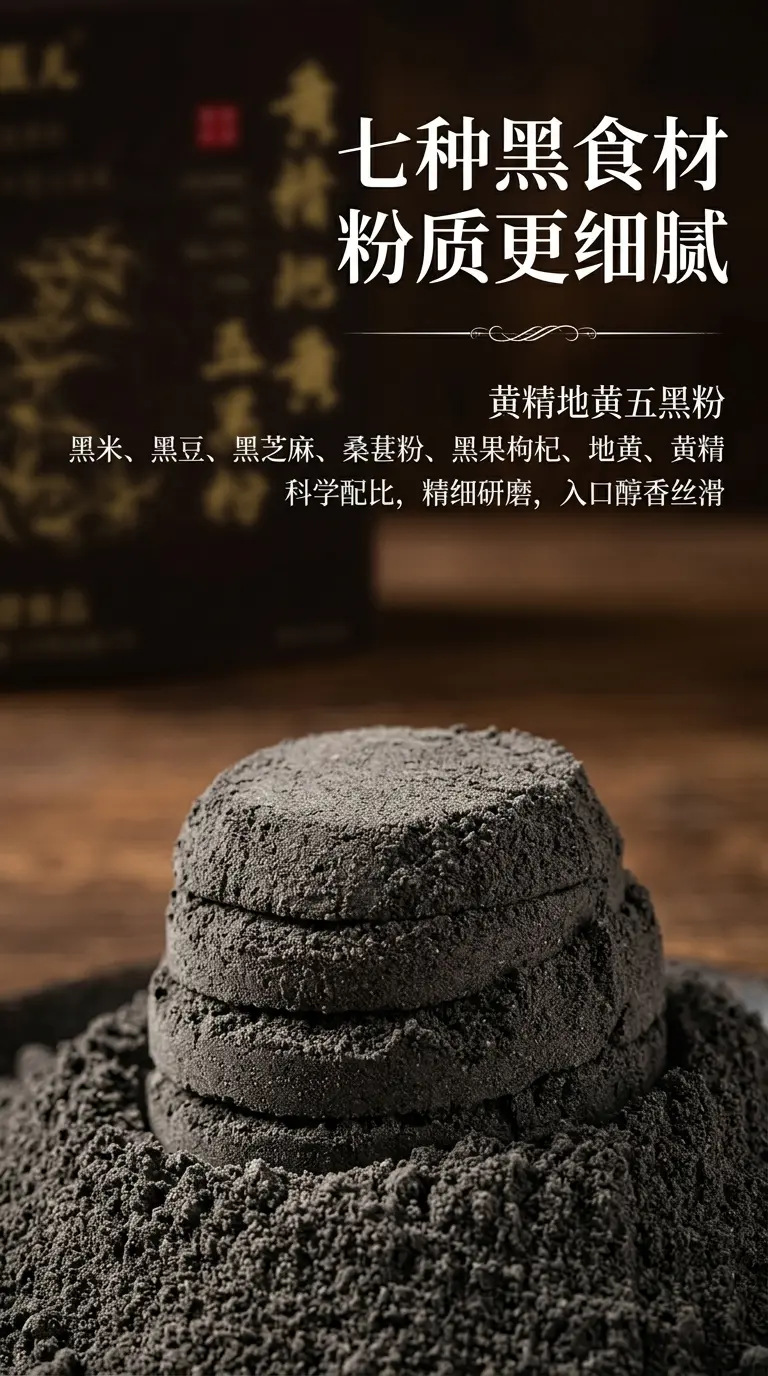 Huang Jing Wu Hei Powder 175g Box Polygonatum Five Black Blend Breakfast Meal Replacement in use