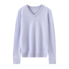 【马卡龙色系】25年早春新款100%纯山羊绒双边V领套头针织衫毛衣