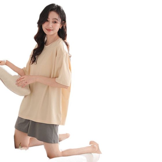 With Chest Pad Modal Pajamas Women Summer Short Sleeve Loose Sweet and Cute Ins Wind Cool Feeling Homewear Thin