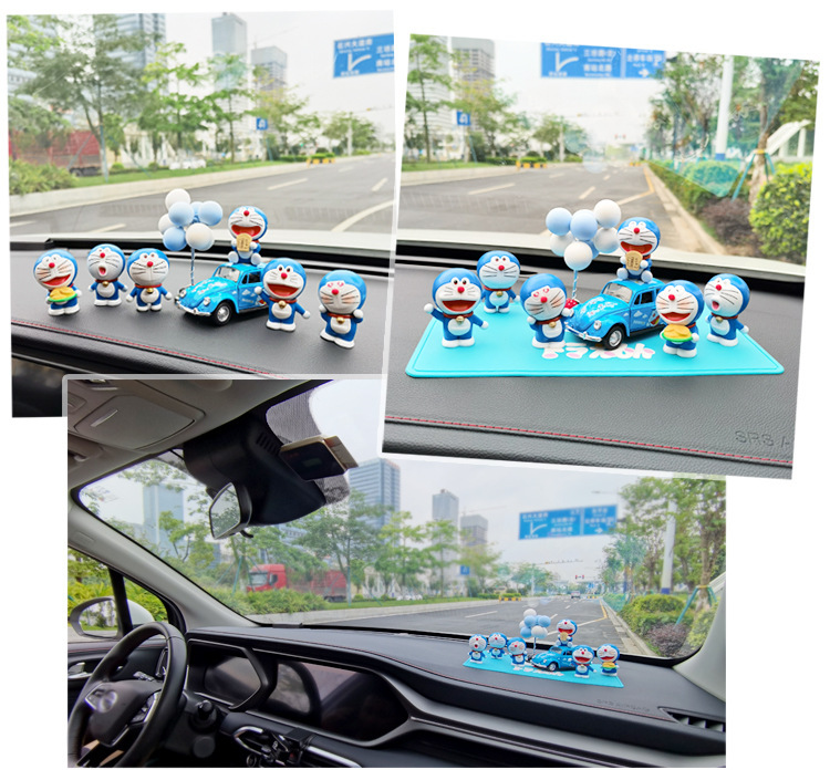 Cute Car Doll Ornaments, Creative Cartoon Car Interior Accessories, Car Center Console Decoration Supplies, Blue Fat Man Jingle